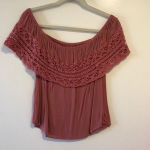 Mauve off the shoulder shirt